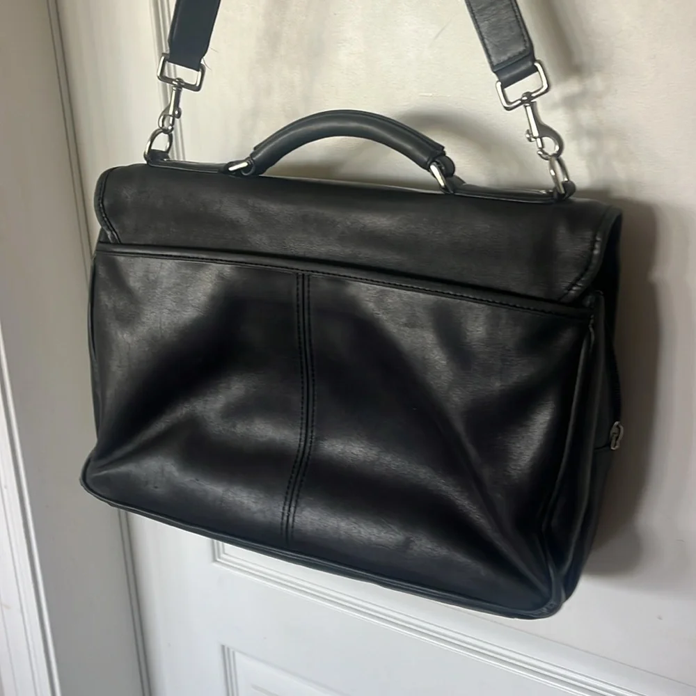 Vintage Coach supple black leather laptop, briefcase Crossbody J23-5237 unisex - Picture 3 of 12